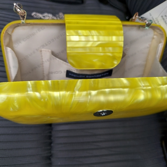 French Connection, Hard case yellow purse. - Picture 2 of 5
